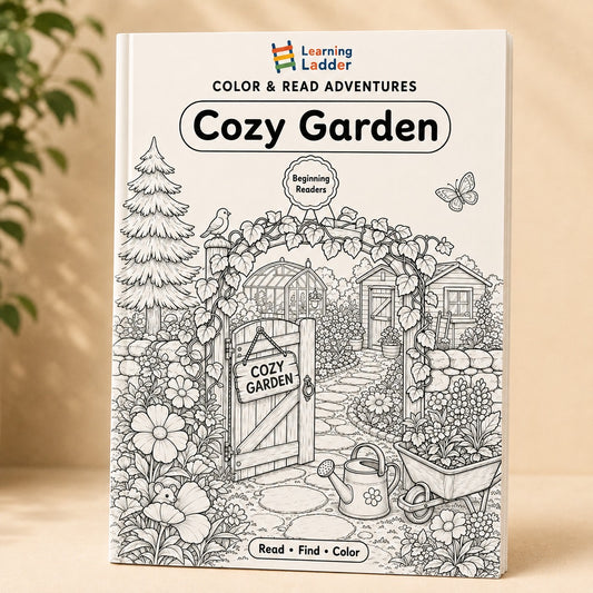 Color & Read Adventures: Cozy Garden