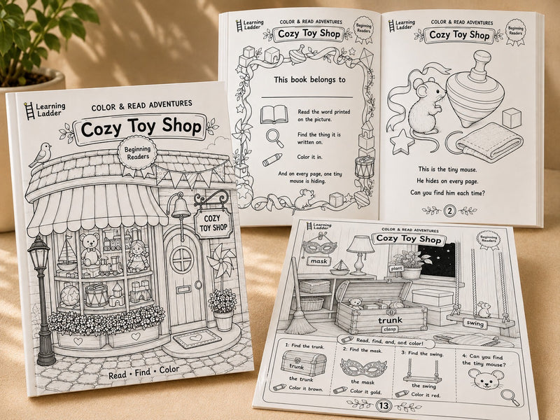 Color & Read Adventures: Cozy Toy Shop