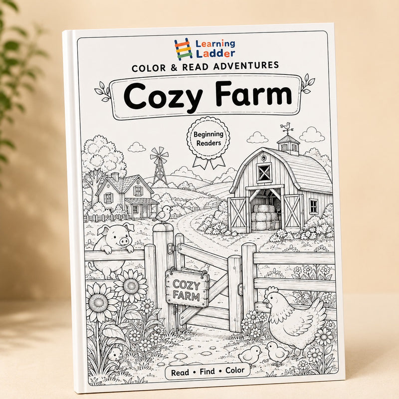 Color & Read Adventures: Cozy Farm