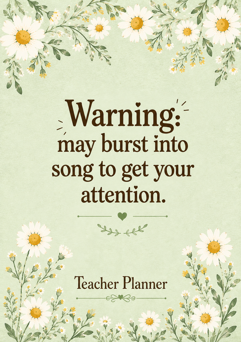 Teacher Planner - "Burst Into Song" Edition