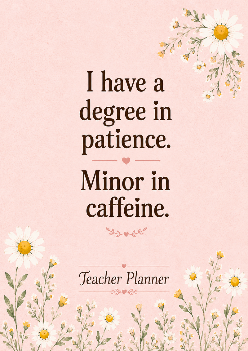 Teacher Planner - "Degree in Patience" Edition